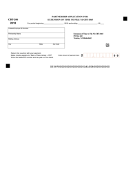Form CBT-206 Partnership Application for Extension of Time to File Nj-Cbt-1065 - New Jersey