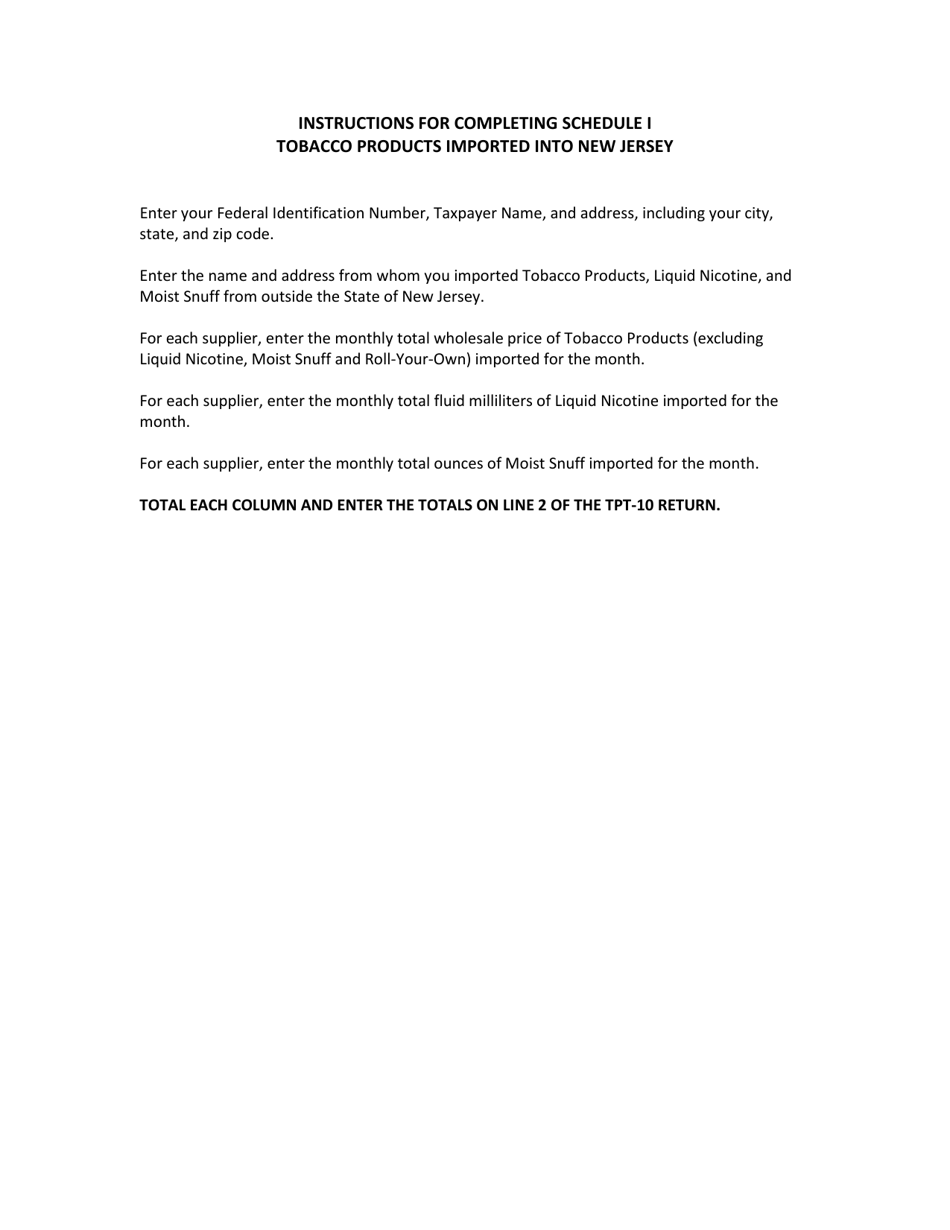 Schedule I Tobacco Products Imported Into New Jersey - New Jersey, Page 2