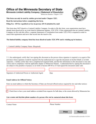 Minnesota Limited Liability Company Statement of Dissolution - Minnesota