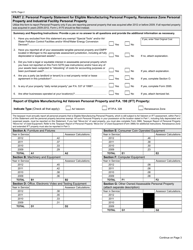 Form 5278 Eligible Manufacturing Personal Property Tax Exemption Claim, Personal Property Statement, and Report of Fair Market Value of Qualified New and Previously Existing Personal Property - Michigan, Page 2