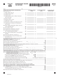 Form COM/RAD-022 (Maryland Form 505) Nonresident Income Tax Return - Maryland, Page 2