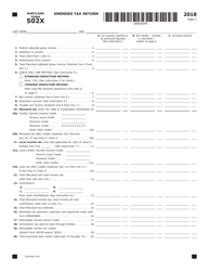 Form COM/RAD019 (Maryland Form 502X) Amended Tax Return - Maryland, Page 2