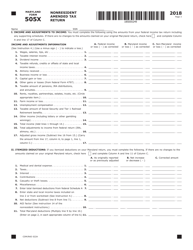 Form COM/RAD022A (Maryland Form 505X) Nonresident Amended Tax Return - Maryland, Page 3
