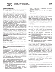 Form COM/RAD-012 (Maryland Form 502CR) Income Tax Credits for Individuals - Maryland, Page 5