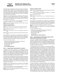 Form COM/RAD-012 (Maryland Form 502CR) Income Tax Credits for Individuals - Maryland, Page 7