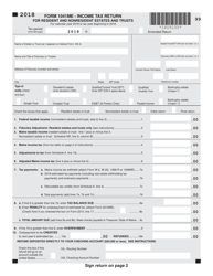 Form 1041ME Income Tax Return for Resident and Nonresident Estates and Trusts - Maine