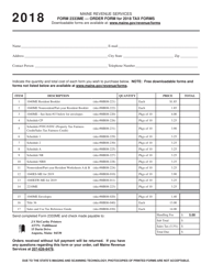 Document preview: Form 2333ME Order Form for Tax Forms - Maine, 2018