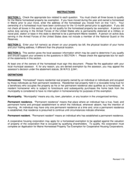 Application for Maine Homestead Property Tax Exemption - Maine, Page 2