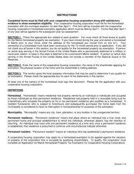 Application for Maine Homestead Property Tax Exemption for Cooperative Housing Shareholders - Maine, Page 2
