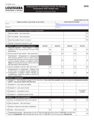 Document preview: Form R-210NRA Underpayment of Individual Income Tax Penalty - Louisiana