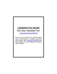 Document preview: Form IT-540B Louisiana Nonresident and Part-Year Resident Income Tax Return - Louisiana