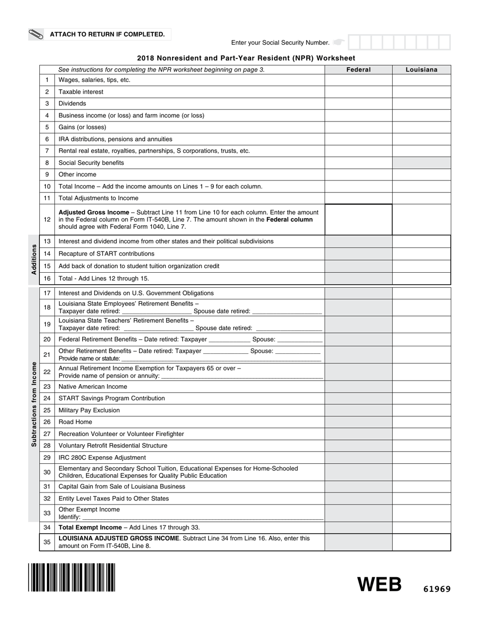 Form IT-540B Louisiana Nonresident and Part-Year Resident Income Tax Return - Louisiana, Page 6