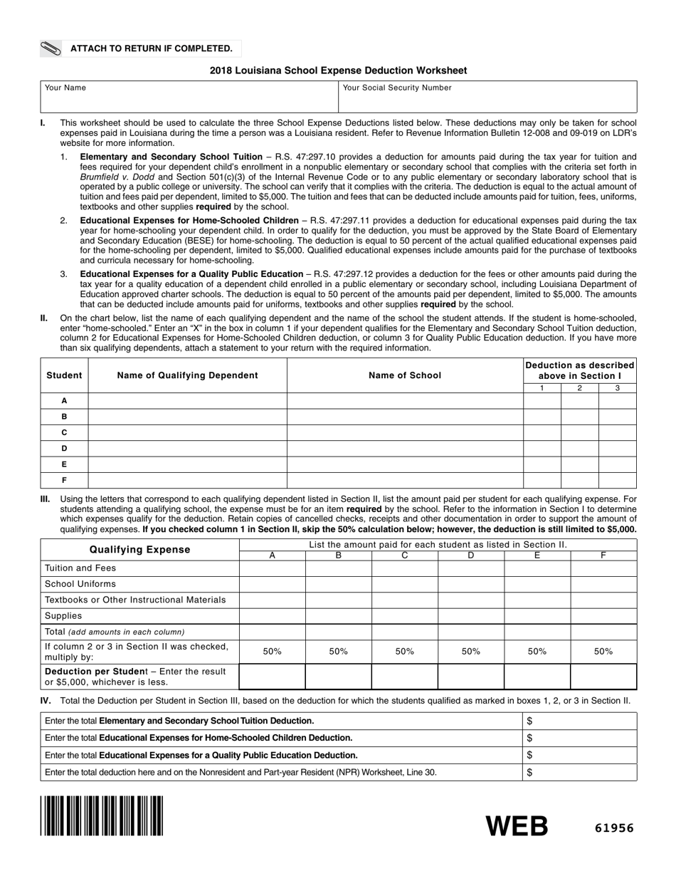 Form IT-540B Louisiana Nonresident and Part-Year Resident Income Tax Return - Louisiana, Page 7