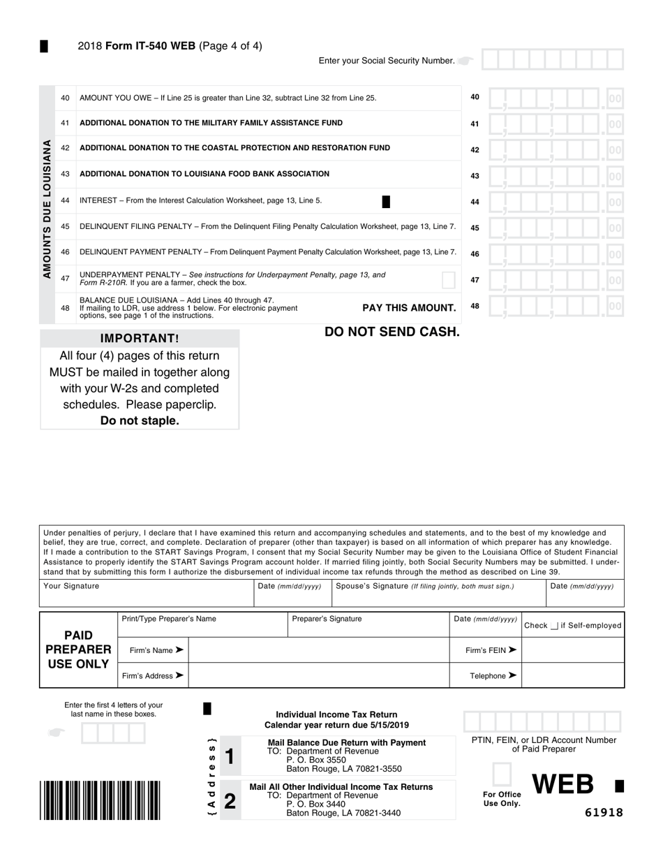 Form IT-540 Louisiana Resident Income Tax Return - Louisiana, Page 5