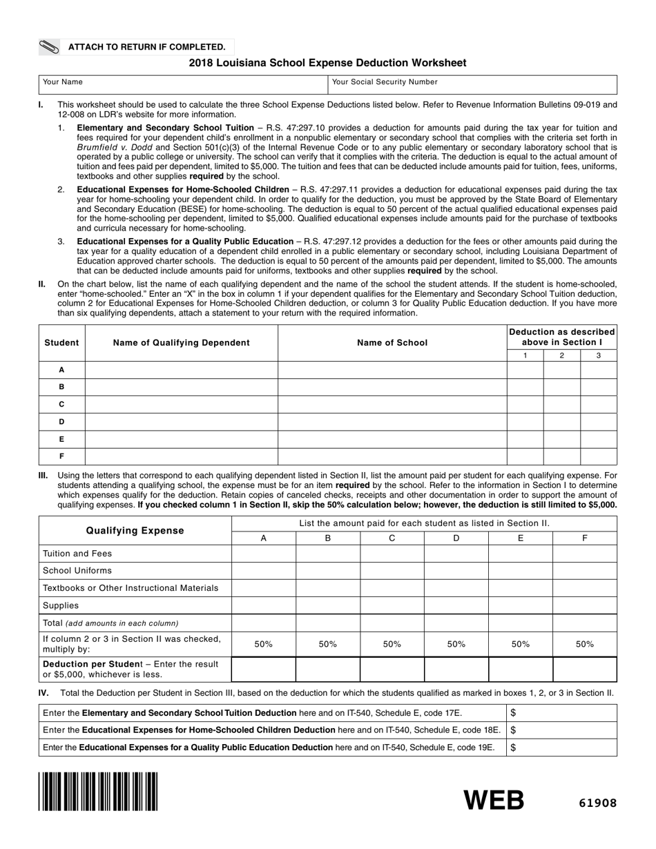 Form IT-540 Louisiana Resident Income Tax Return - Louisiana, Page 9