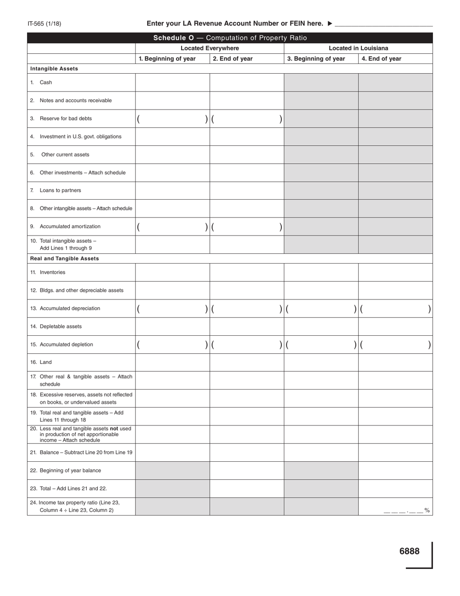 Form IT-565 Partnership Return of Income - Louisiana, Page 8