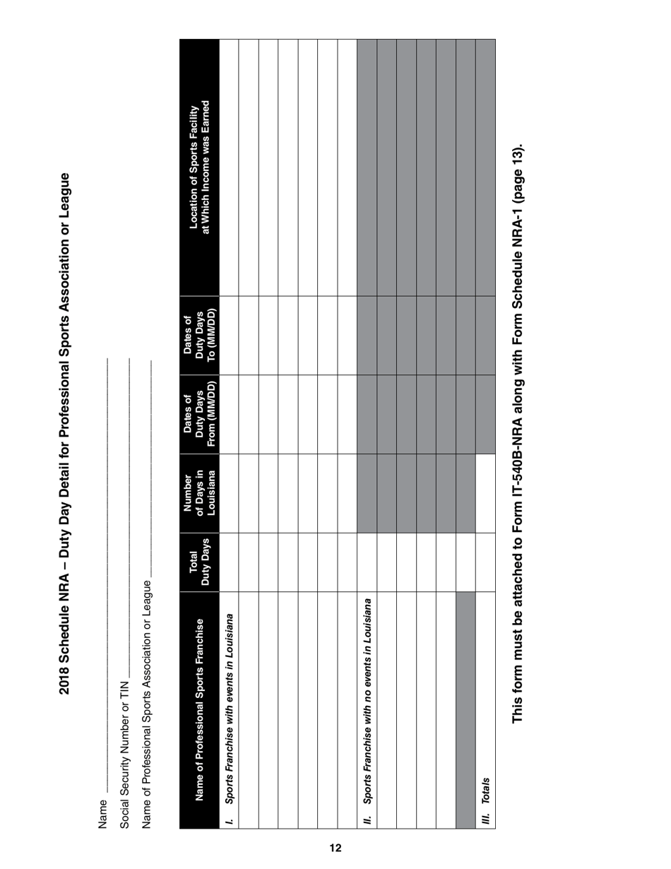 Instructions for Form IT-540B-NRA Louisiana Nonresident Professional Athlete Individual Income Tax Return - Louisiana, Page 12