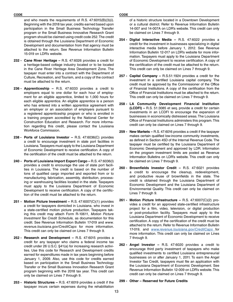 Instructions for Form IT-541 Fiduciary Income Tax Return - Louisiana, Page 13