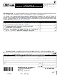 Document preview: Form R-6466V Fiduciary Income Tax Electronically Filed Extension Payment Voucher - Louisiana