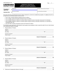 Document preview: Form R-INS SUPPLEMENT Supplement Schedule for Refund of Louisiana Citizens Property Insurance Assessment - Louisiana
