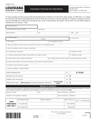 Form R-6906A Corporation Franchise Tax Initial Return - Louisiana