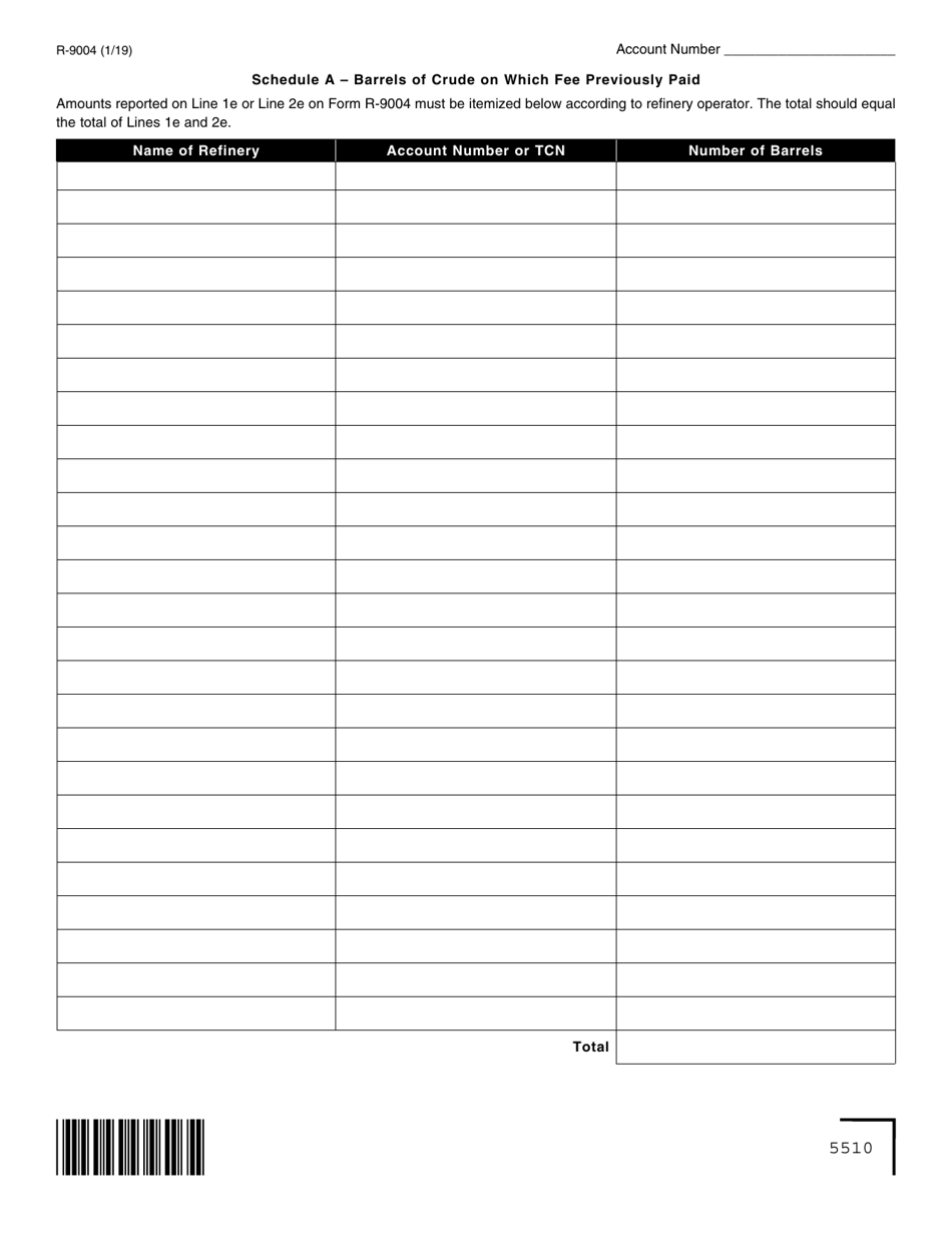 Form R-9004 Oil Spill Contingency Fee Quarterly Return - Louisiana, Page 2