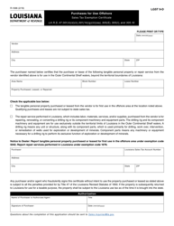 Form R-1096 &quot;Purchases for Use Offshore - Sales Tax Exemption Certificate&quot; - Louisiana