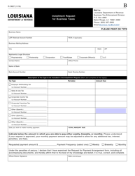 Form R-19027 Installment Request for Business Taxes - Louisiana, Page 2