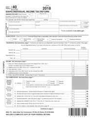Form EFO00089 (40) Idaho Individual Income Tax Return - Idaho