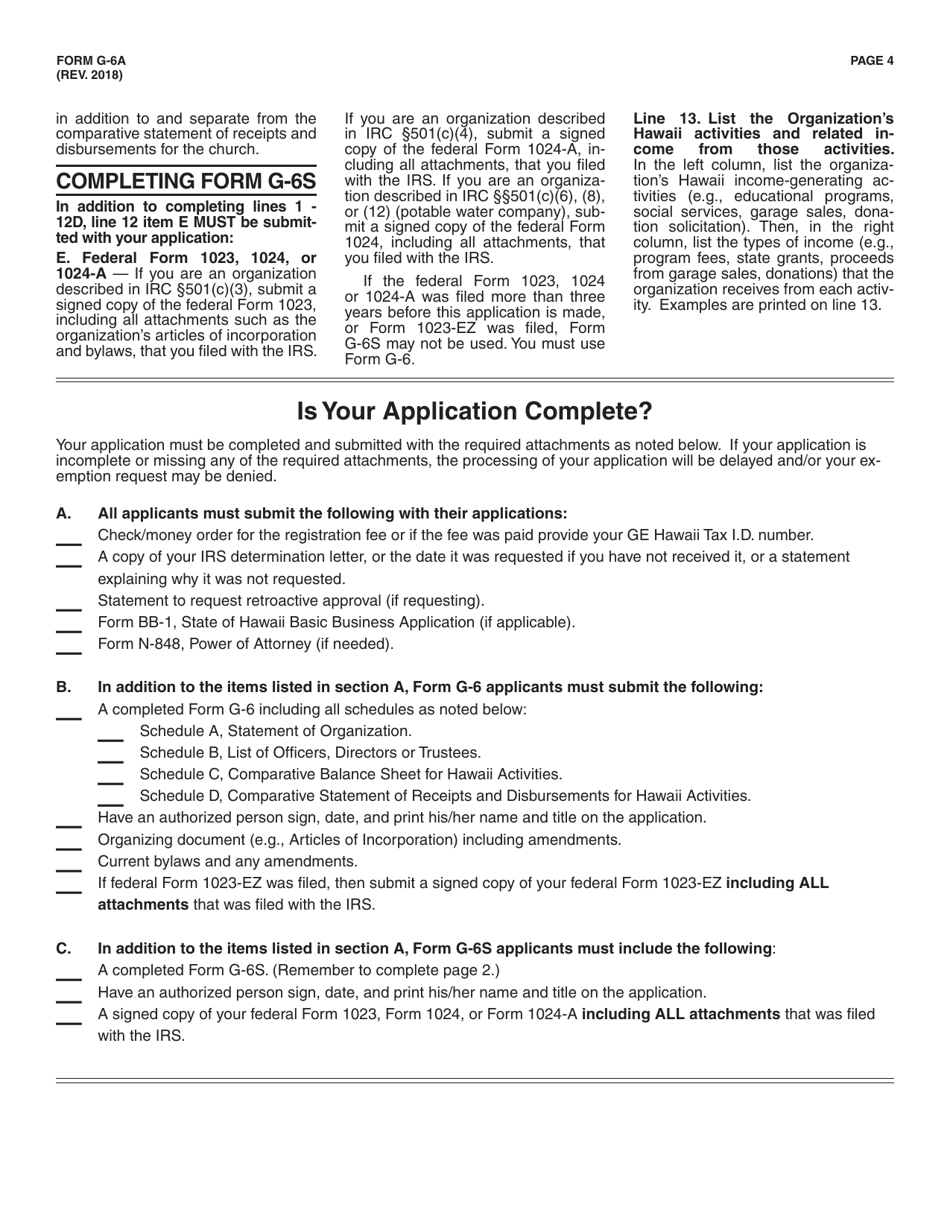 Download Instructions for Form G-6, G-6S Application for Exemption From ...