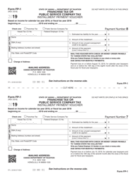 Form FP-1 Franchise Tax or Public Service Company Tax Installment Payment Voucher - Hawaii, Page 7