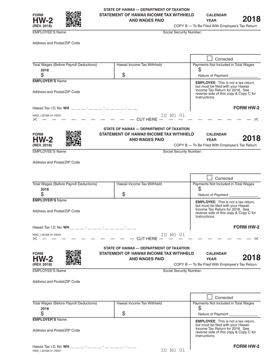 Form HW-2 Statement of Hawaii Income Tax Withheld and Wages Paid - Hawaii, Page 3