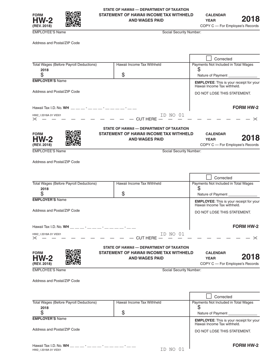 Form HW-2 Statement of Hawaii Income Tax Withheld and Wages Paid - Hawaii, Page 5