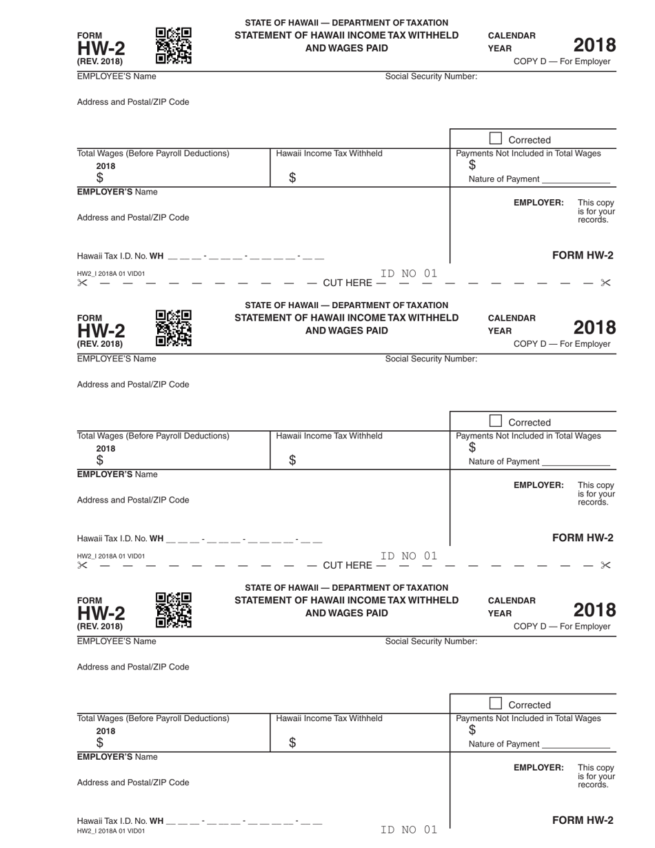 Form HW-2 Statement of Hawaii Income Tax Withheld and Wages Paid - Hawaii, Page 7