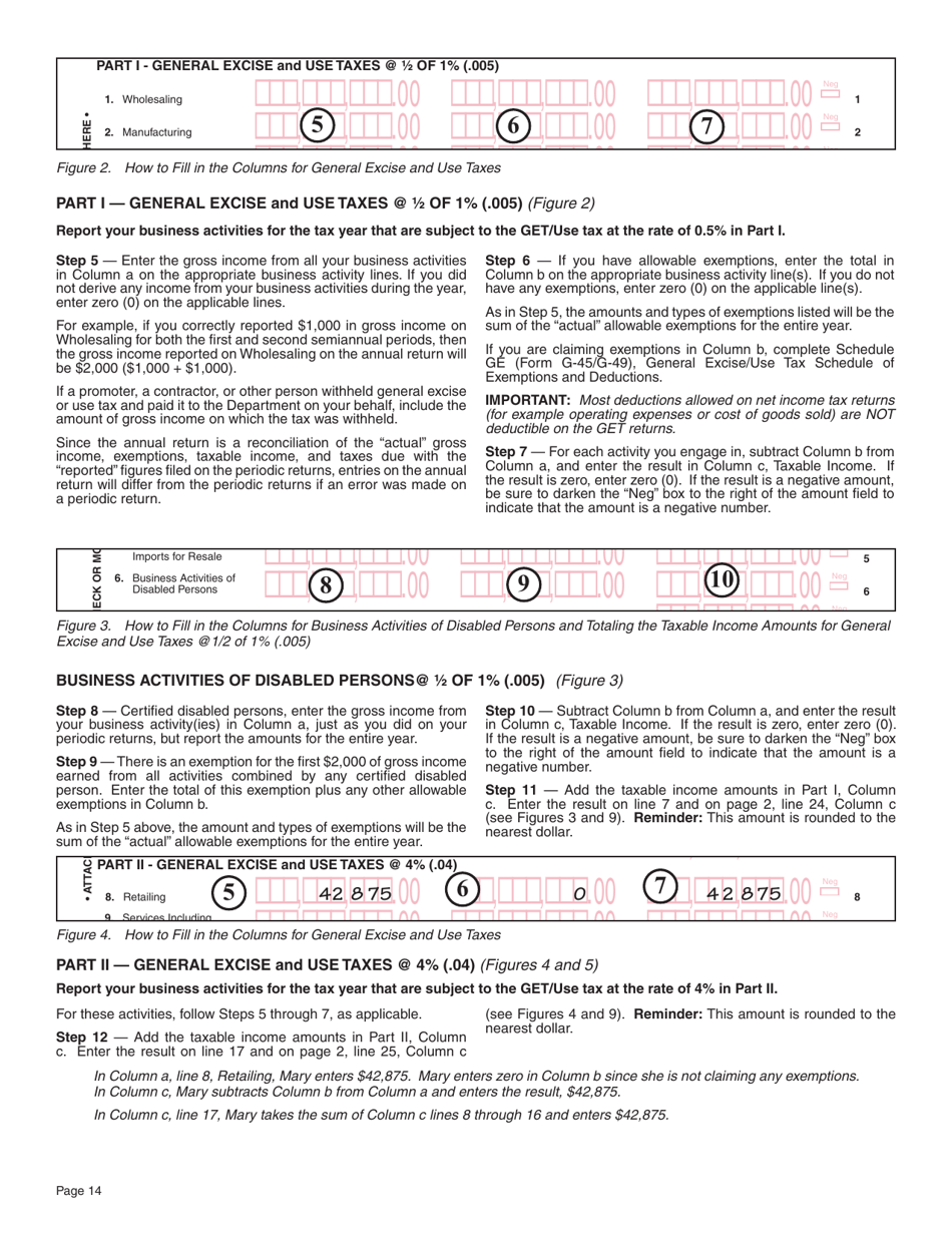 Instructions for Form G-45, G-49 - Hawaii, Page 14