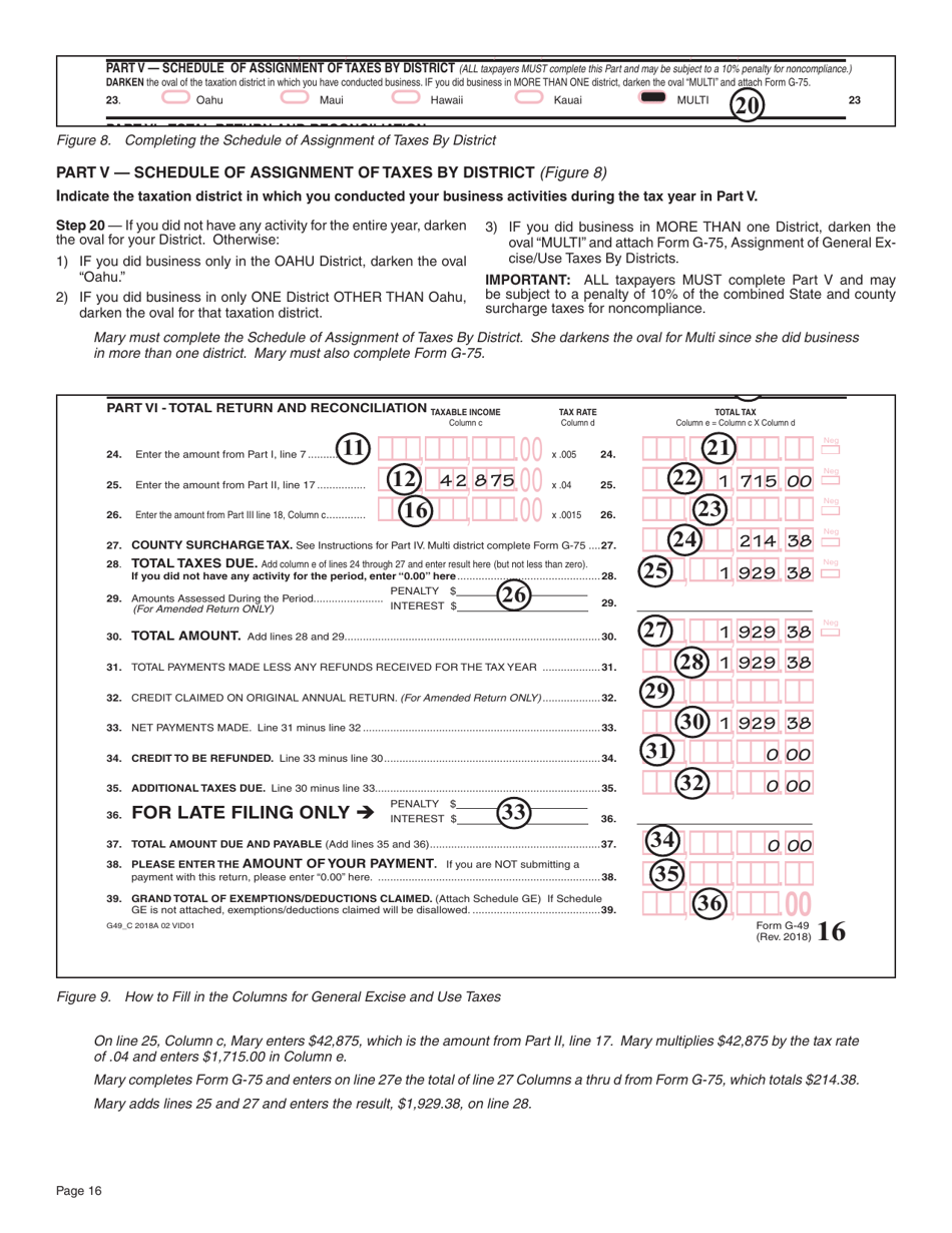 Instructions for Form G-45, G-49 - Hawaii, Page 16