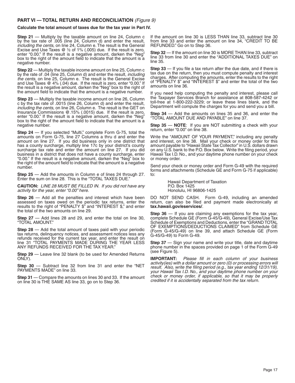 Instructions for Form G-45, G-49 - Hawaii, Page 17