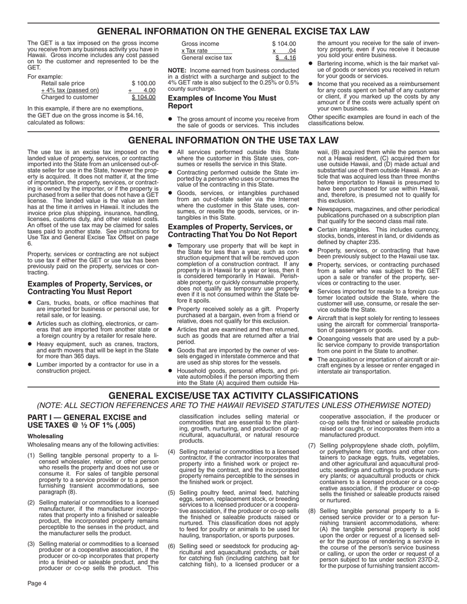 Instructions for Form G-45, G-49 - Hawaii, Page 4