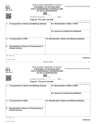 Form N-4 Statement of Withholding for a Nonresident Shareholder of an S Corporation - Hawaii, Page 3