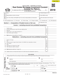 Document preview: Form N-66 Real Estate Investment Mortgage Conduit Income Tax Return - Hawaii