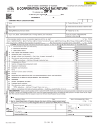 Form N-35 S Corporation Income Tax Return - Hawaii
