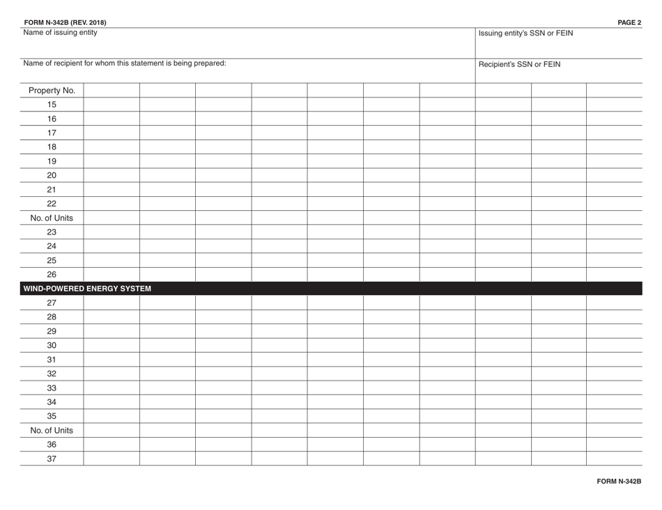Form N-342B Composite Information Statement for Form N-342a - Hawaii, Page 2