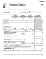 Form RV-2 Rental Motor Vehicle, Tour Vehicle, and Car-Sharing Vehicle Surcharge Tax - Hawaii
