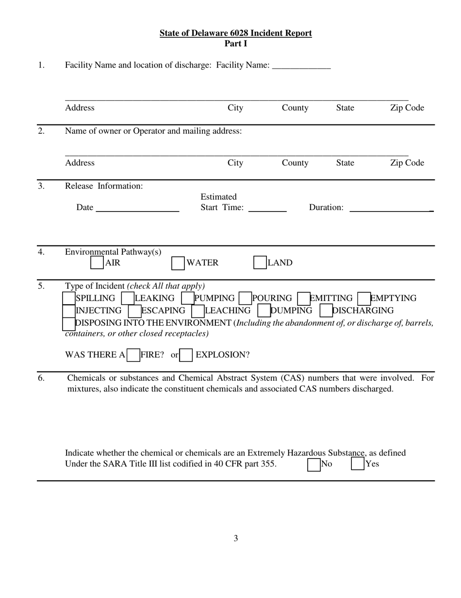 State of Delaware 6028 Incident Report - Delaware, Page 3