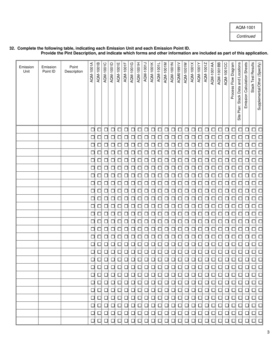 Form AQM-1001 Title V State Operating Permit Program Administrative Information - Delaware, Page 3