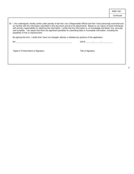 Form AQM-1001 Title V State Operating Permit Program Administrative Information - Delaware, Page 4