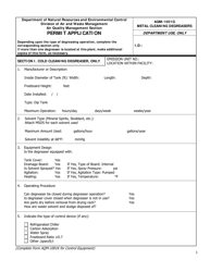 Form AQM-1001G &quot;Metal Cleaning Degreasers Permit Application&quot; - Delaware