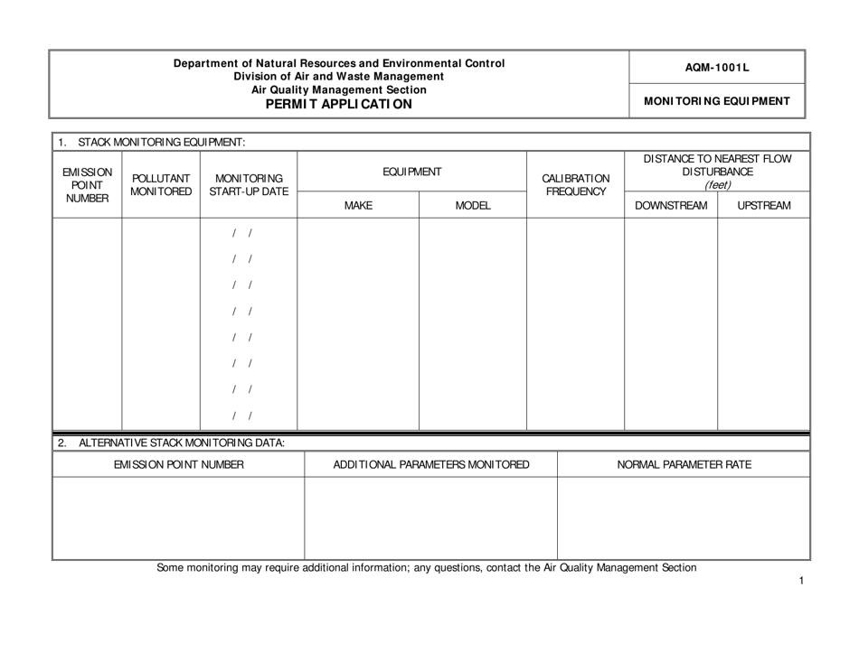 Form AQM-1001L - Fill Out, Sign Online and Download Printable PDF ...