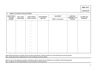 Form AQM-1001L Monitoring Equipment Permit Application - Delaware, Page 2