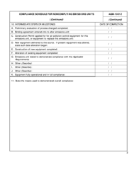 Form AQM-1001Z Compliance Schedule for Noncomplying Emissions Units - Delaware, Page 2